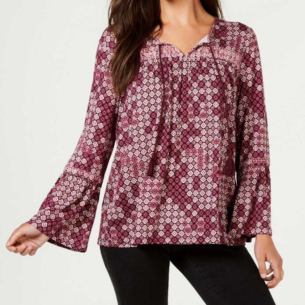 Style & Co Boho Remix Blouse Size PP